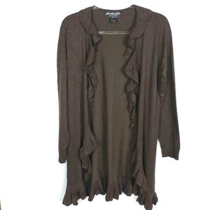 United States Sweaters ruffled edge cardig…